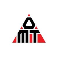 diseño de logotipo de letra triangular omt con forma de triángulo. monograma de diseño de logotipo de triángulo omt. plantilla de logotipo de vector de triángulo omt con color rojo. logotipo triangular omt logotipo simple, elegante y lujoso.