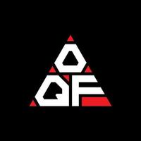 OQF triangle letter logo design with triangle shape. OQF triangle logo design monogram. OQF triangle vector logo template with red color. OQF triangular logo Simple, Elegant, and Luxurious Logo.