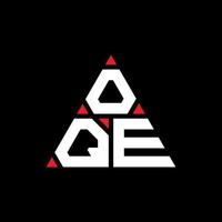 diseño de logotipo de letra triangular oqe con forma de triángulo. monograma de diseño de logotipo de triángulo oqe. plantilla de logotipo de vector de triángulo oqe con color rojo. logotipo triangular oqe logotipo simple, elegante y lujoso.