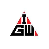 diseño de logotipo de letra triangular igw con forma de triángulo. monograma de diseño del logotipo del triángulo igw. plantilla de logotipo de vector de triángulo igw con color rojo. logotipo triangular igw logotipo simple, elegante y lujoso.