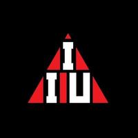 IIU triangle letter logo design with triangle shape. IIU triangle logo design monogram. IIU triangle vector logo template with red color. IIU triangular logo Simple, Elegant, and Luxurious Logo.