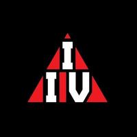 diseño de logotipo de letra triangular iiv con forma de triángulo. monograma de diseño de logotipo de triángulo iiv. plantilla de logotipo de vector de triángulo iiv con color rojo. logotipo triangular iiv logotipo simple, elegante y lujoso.