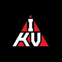 Diseño de logotipo de letra triangular ikv con forma de triángulo. monograma de diseño del logotipo del triángulo ikv. plantilla de logotipo de vector de triángulo ikv con color rojo. logotipo triangular ikv logotipo simple, elegante y lujoso.