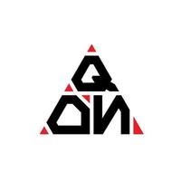 QON triangle letter logo design with triangle shape. QON triangle logo design monogram. QON triangle vector logo template with red color. QON triangular logo Simple, Elegant, and Luxurious Logo.