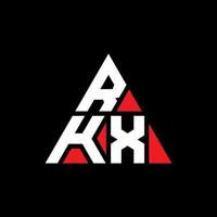 RKX triangle letter logo design with triangle shape. RKX triangle logo design monogram. RKX triangle vector logo template with red color. RKX triangular logo Simple, Elegant, and Luxurious Logo.