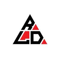 RLD triangle letter logo design with triangle shape. RLD triangle logo design monogram. RLD triangle vector logo template with red color. RLD triangular logo Simple, Elegant, and Luxurious Logo.