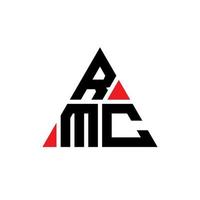 diseño de logotipo de letra triangular rmc con forma de triángulo. monograma de diseño de logotipo de triángulo rmc. plantilla de logotipo de vector de triángulo rmc con color rojo. logotipo triangular rmc logotipo simple, elegante y lujoso.