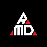 diseño de logotipo de letra triangular rmd con forma de triángulo. monograma de diseño de logotipo de triángulo rmd. plantilla de logotipo de vector de triángulo rmd con color rojo. logotipo triangular rmd logotipo simple, elegante y lujoso.