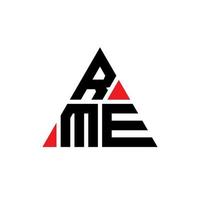 RME triangle letter logo design with triangle shape. RME triangle logo design monogram. RME triangle vector logo template with red color. RME triangular logo Simple, Elegant, and Luxurious Logo.