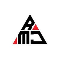 diseño de logotipo de letra triangular rmj con forma de triángulo. monograma de diseño del logotipo del triángulo rmj. plantilla de logotipo de vector de triángulo rmj con color rojo. logotipo triangular rmj logotipo simple, elegante y lujoso.