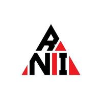 diseño de logotipo de letra triangular rni con forma de triángulo. monograma de diseño de logotipo de triángulo rni. plantilla de logotipo de vector de triángulo rni con color rojo. logotipo triangular rni logotipo simple, elegante y lujoso.