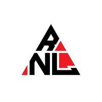 diseño de logotipo de letra triangular rnl con forma de triángulo. monograma de diseño de logotipo de triángulo rnl. plantilla de logotipo de vector de triángulo rnl con color rojo. logotipo triangular rnl logotipo simple, elegante y lujoso.