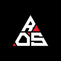 diseño de logotipo de letra de triángulo ros con forma de triángulo. monograma de diseño del logotipo del triángulo ros. plantilla de logotipo de vector de triángulo ros con color rojo. logo triangular ros logo simple, elegante y lujoso.