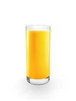 Orange juice glass, isolated on white background photo