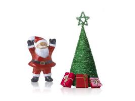 Christmas decorations on white background photo