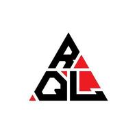 diseño de logotipo de letra triangular rql con forma de triángulo. monograma de diseño de logotipo de triángulo rql. plantilla de logotipo de vector de triángulo rql con color rojo. logotipo triangular rql logotipo simple, elegante y lujoso.