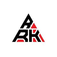 RRK triangle letter logo design with triangle shape. RRK triangle logo design monogram. RRK triangle vector logo template with red color. RRK triangular logo Simple, Elegant, and Luxurious Logo.