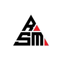 diseño de logotipo de letra triangular rsm con forma de triángulo. monograma de diseño de logotipo de triángulo rsm. plantilla de logotipo de vector de triángulo rsm con color rojo. logo triangular rsm logo simple, elegante y lujoso.