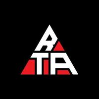 diseño de logotipo de letra triangular rta con forma de triángulo. monograma de diseño de logotipo de triángulo rta. plantilla de logotipo de vector de triángulo rta con color rojo. logotipo triangular rta logotipo simple, elegante y lujoso.