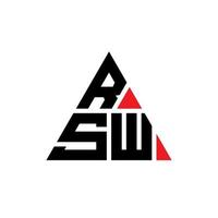 diseño de logotipo de letra triangular rsw con forma de triángulo. monograma de diseño de logotipo de triángulo rsw. plantilla de logotipo de vector de triángulo rsw con color rojo. logo triangular rsw logo simple, elegante y lujoso.