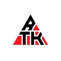 Diseño de logotipo de letra triangular rtk con forma de triángulo. monograma de diseño de logotipo de triángulo rtk. Plantilla de logotipo de vector de triángulo rtk con color rojo. logotipo triangular rtk logotipo simple, elegante y lujoso.