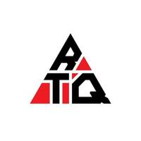 diseño de logotipo de letra triangular rtq con forma de triángulo. monograma de diseño de logotipo de triángulo rtq. plantilla de logotipo de vector de triángulo rtq con color rojo. logotipo triangular rtq logotipo simple, elegante y lujoso.