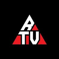 diseño de logotipo de letra triangular rtv con forma de triángulo. monograma de diseño de logotipo de triángulo rtv. plantilla de logotipo de vector de triángulo rtv con color rojo. logotipo triangular rtv logotipo simple, elegante y lujoso.