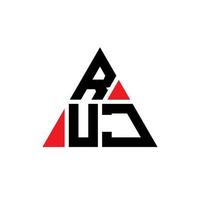 diseño de logotipo de letra de triángulo ruj con forma de triángulo. monograma de diseño del logotipo del triángulo ruj. plantilla de logotipo de vector de triángulo ruj con color rojo. logotipo triangular ruj logotipo simple, elegante y lujoso.