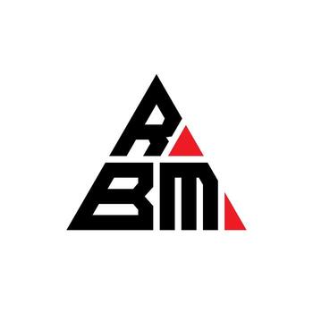 RBM triangle letter logo design with triangle shape. RBM triangle logo design monogram. RBM triangle vector logo template with red color. RBM triangular logo Simple, Elegant, and Luxurious Logo.