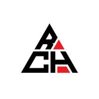 diseño de logotipo de letra de triángulo rch con forma de triángulo. monograma de diseño del logotipo del triángulo rch. plantilla de logotipo de vector de triángulo rch con color rojo. logotipo triangular rch logotipo simple, elegante y lujoso.