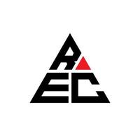 rec diseño de logotipo de letra triangular con forma de triángulo. monograma de diseño de logotipo de triángulo rec. rec plantilla de logotipo de vector de triángulo con color rojo. logotipo triangular rec logotipo simple, elegante y lujoso.