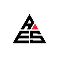res diseño de logotipo de letra triangular con forma de triángulo. monograma de diseño de logotipo de triángulo res. res plantilla de logotipo de vector de triángulo con color rojo. res logo triangular logo simple, elegante y lujoso.