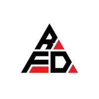 diseño de logotipo de letra triangular rfd con forma de triángulo. monograma de diseño de logotipo de triángulo rfd. plantilla de logotipo de vector de triángulo rfd con color rojo. logotipo triangular rfd logotipo simple, elegante y lujoso.
