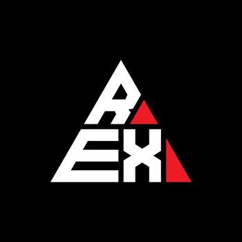 REX triangle letter logo design with triangle shape. REX triangle logo design monogram. REX triangle vector logo template with red color. REX triangular logo Simple, Elegant, and Luxurious Logo.