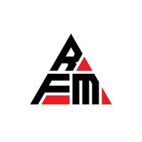 diseño de logotipo de letra triangular rfm con forma de triángulo. monograma de diseño de logotipo de triángulo rfm. plantilla de logotipo de vector de triángulo rfm con color rojo. logotipo triangular rfm logotipo simple, elegante y lujoso.