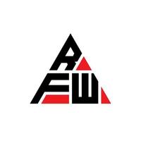 diseño de logotipo de letra triangular rfw con forma de triángulo. monograma de diseño de logotipo de triángulo rfw. plantilla de logotipo de vector de triángulo rfw con color rojo. logotipo triangular rfw logotipo simple, elegante y lujoso.