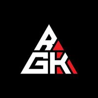 diseño de logotipo de letra triangular rgk con forma de triángulo. monograma de diseño de logotipo de triángulo rgk. plantilla de logotipo de vector de triángulo rgk con color rojo. logotipo triangular rgk logotipo simple, elegante y lujoso.