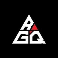 RGQ triangle letter logo design with triangle shape. RGQ triangle logo design monogram. RGQ triangle vector logo template with red color. RGQ triangular logo Simple, Elegant, and Luxurious Logo.
