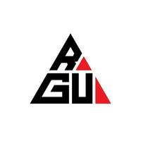 RGU triangle letter logo design with triangle shape. RGU triangle logo design monogram. RGU triangle vector logo template with red color. RGU triangular logo Simple, Elegant, and Luxurious Logo.