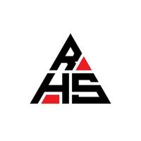 diseño de logotipo de letra triangular rhs con forma de triángulo. monograma de diseño de logotipo de triángulo rhs. plantilla de logotipo de vector de triángulo rhs con color rojo. logo triangular rhs logo simple, elegante y lujoso.