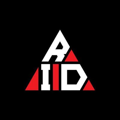 RID triangle letter logo design with triangle shape. RID triangle logo design monogram. RID triangle vector logo template with red color. RID triangular logo Simple, Elegant, and Luxurious Logo.