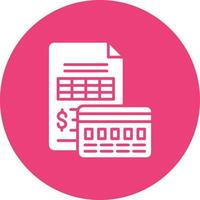Invoice Payment Glyph Circle Background Icon vector