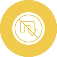 No U Turn Glyph Circle Background Icon vector