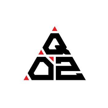 QOZ triangle letter logo design with triangle shape. QOZ triangle logo design monogram. QOZ triangle vector logo template with red color. QOZ triangular logo Simple, Elegant, and Luxurious Logo.