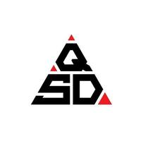 QSD triangle letter logo design with triangle shape. QSD triangle logo design monogram. QSD triangle vector logo template with red color. QSD triangular logo Simple, Elegant, and Luxurious Logo.