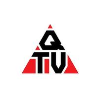 diseño de logotipo de letra triangular qtv con forma de triángulo. monograma de diseño del logotipo del triángulo qtv. plantilla de logotipo de vector de triángulo qtv con color rojo. logotipo triangular qtv logotipo simple, elegante y lujoso.