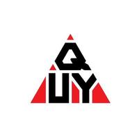 QUY triangle letter logo design with triangle shape. QUY triangle logo design monogram. QUY triangle vector logo template with red color. QUY triangular logo Simple, Elegant, and Luxurious Logo.