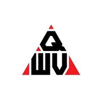 QWV triangle letter logo design with triangle shape. QWV triangle logo design monogram. QWV triangle vector logo template with red color. QWV triangular logo Simple, Elegant, and Luxurious Logo.