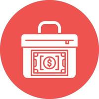 Cash Suitcase Glyph Circle Background Icon vector