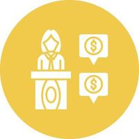 Lecture Glyph Circle Background Icon vector